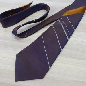 Blue Neck Tie Mens Burnt Copper Iridiscent Mesh Stripe Statement CONTINENTAL
